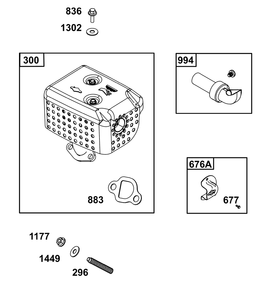 Part Location Diagram of 595825 Briggs and Stratton Muffler